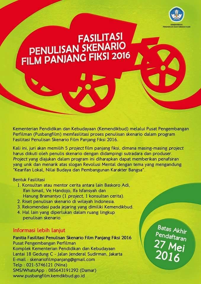 Fasilitasi Penulisan Skenario Film Panjang Fiksi 2016