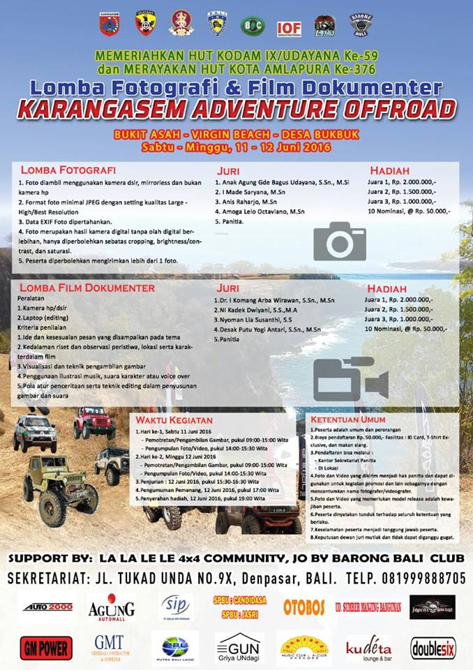 Lomba Fotografi & Film Dokumenter : Karangasem Adventure Offroad