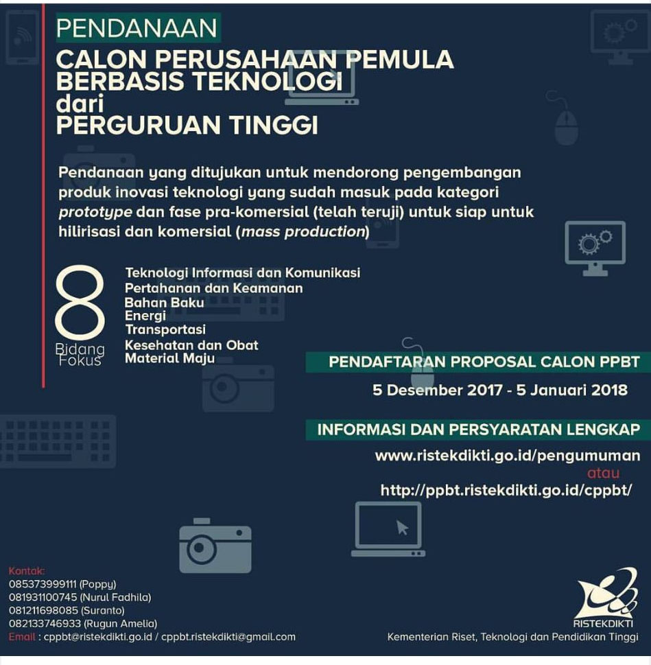 Pendanaan Calon Perusahaan Pemula Berbasis Teknologi dari Perguruan Tinggi