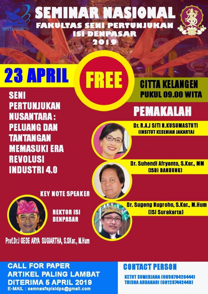 Seminar Nasioanal Fakultas Seni Pertunjukan 2019