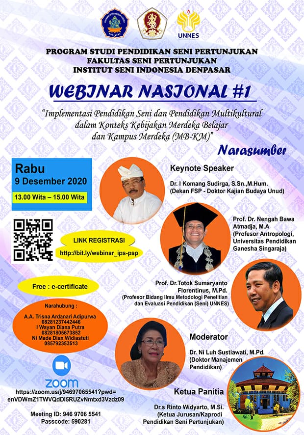 Webinar Nasional #1 “Implementasi Pendidikan Seni dan Pendidikan Multikultural dalam Konteks Kebijakan Merdeka Belajar dan Kampus Merdeka (MB-KM)”