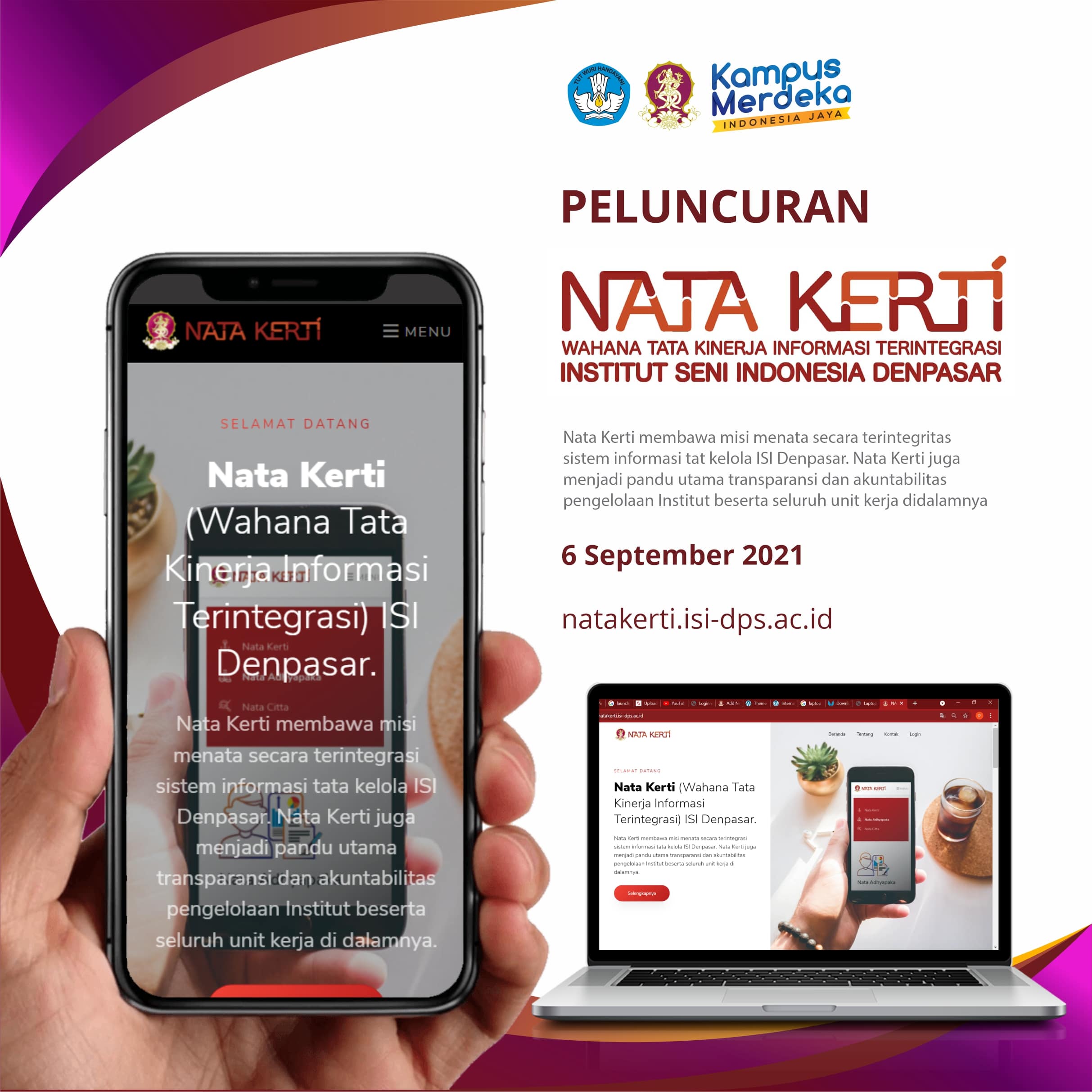 Peluncuran “Nata Kerti” Wahana Tata Kinerja Informasi Terintegritasi Internet Seminar Indonesia Denpasar