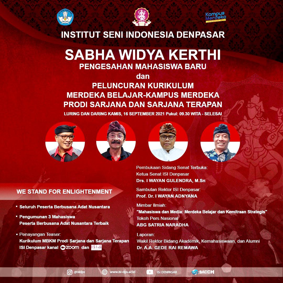 Sabha Widya Kerthi Pengesahan Mahasiswa Baru Dan Peluncuran Kurikulum Merdeka Belajar-Kampus Merdeka Prodi Sarjana Dan Sarjana Terapan