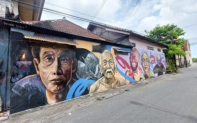 Mural Potret Maestro Bali Hiasi Jalan Menuju Kampus ISI Denpasar