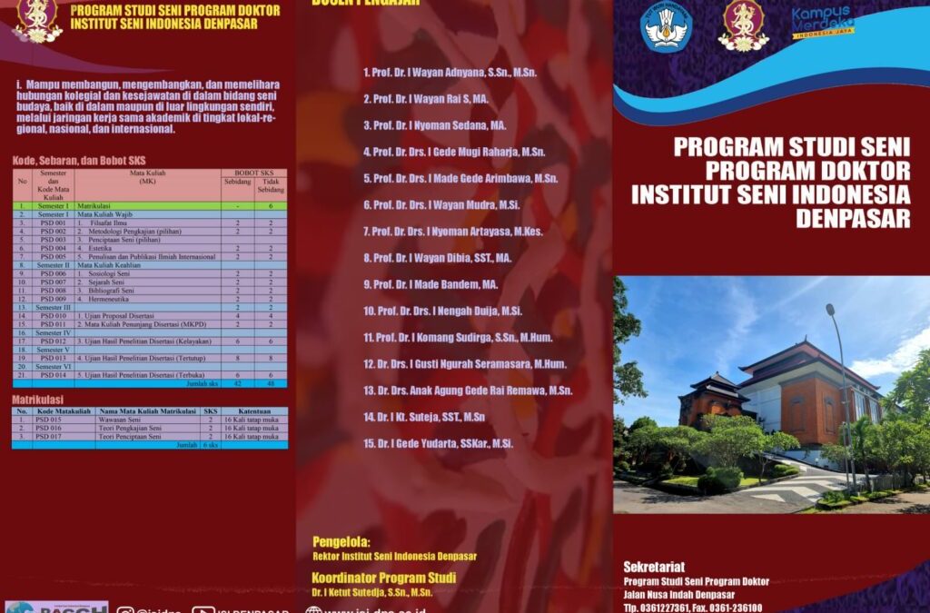 Penerimaan Mahasiswa Baru Program Studi Seni Program Doktor Internet Seminar Indonesia Denpasar